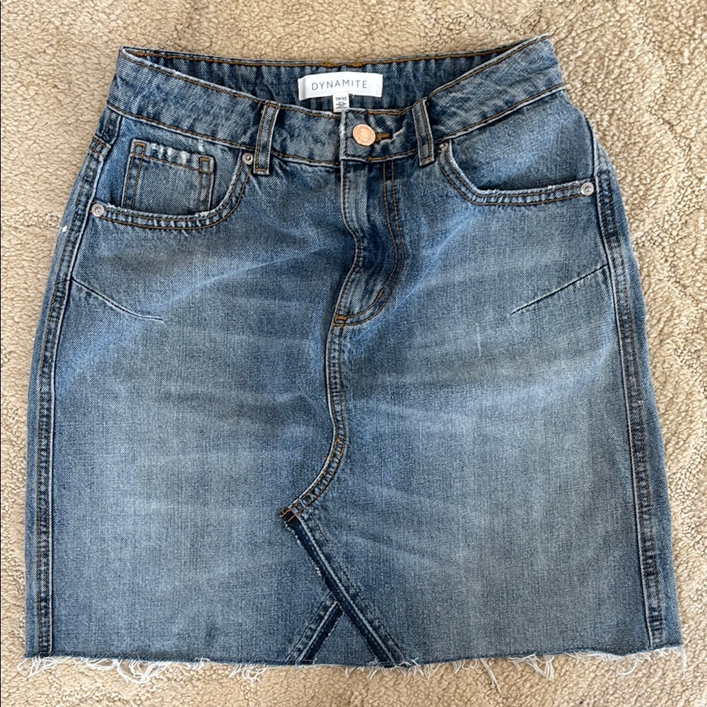 Dynamite Classic Blue Denim Pencil Skirt